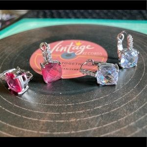 Cushion cut crystal drop earrings